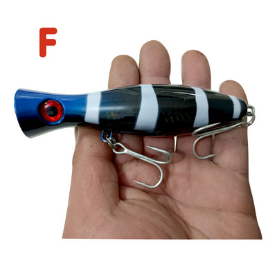 1 TK Sea Fishing Big Popper 12,5cm 40g Laser Coating Top Water Fishing Hard Bait Kunstlikud Crankbait Vooblerid haugi bassile