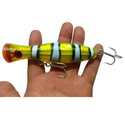 1 TK Sea Fishing Big Popper 12,5cm 40g Laser Coating Top Water Fishing Hard Bait Kunstlikud Crankbait Vooblerid haugi bassile