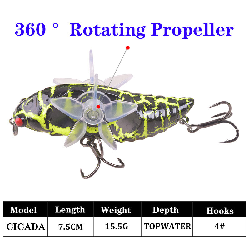 1 db Topwater Whopper Popper horgászcsalik, 7,5 cm