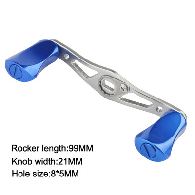 Μήκος EKfan 99mm 8*5mm Μέγεθος τρύπας Λαβή καρούλι ψαρέματος Ασημένια λαβή πόμολο κράμα αλουμινίου Εργαλείο ψαρέματος