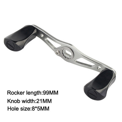 Μήκος EKfan 99mm 8*5mm Μέγεθος τρύπας Λαβή καρούλι ψαρέματος Ασημένια λαβή πόμολο κράμα αλουμινίου Εργαλείο ψαρέματος