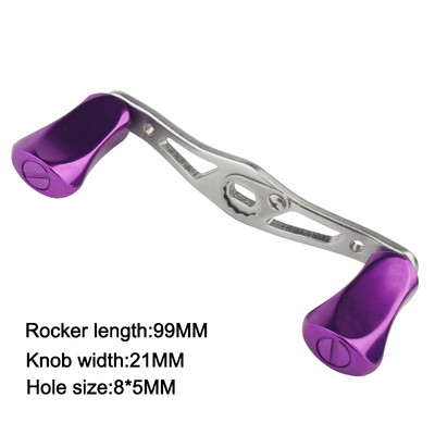 Μήκος EKfan 99mm 8*5mm Μέγεθος τρύπας Λαβή καρούλι ψαρέματος Ασημένια λαβή πόμολο κράμα αλουμινίου Εργαλείο ψαρέματος