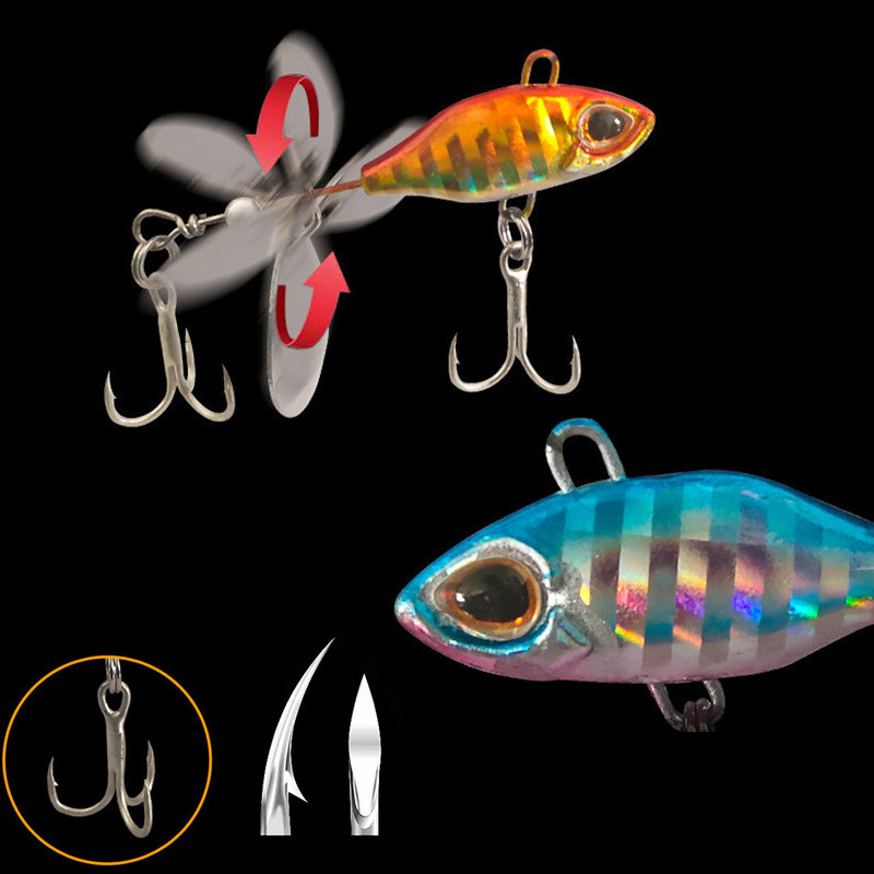 Uus saabunud 1 tk 7g/10g/14g metallist VIB kalapüügi vurr uppuv pöörlev lusikatõel Crankbait litrid söödad kalastustarbed