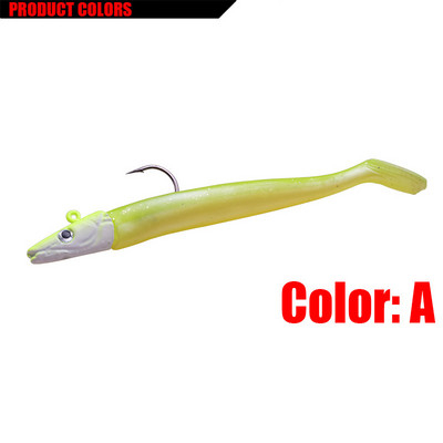 1 buc. Nalucă de pescuit cu cap de Jig Negru 12cm 16g Pescuit la Stiuca Bass Pesca Shad Momeală moale Cod de barcă Momeală de bibin pentru Zand Tackle