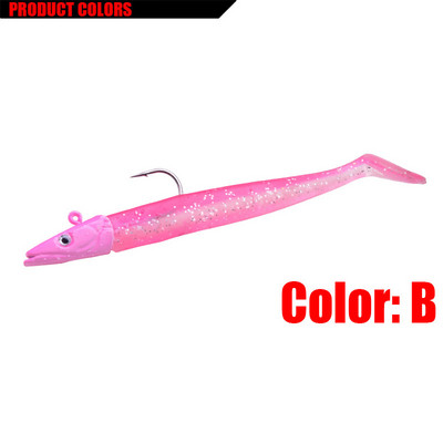 1 buc. Nalucă de pescuit cu cap de Jig Negru 12cm 16g Pescuit la Stiuca Bass Pesca Shad Momeală moale Cod de barcă Momeală de bibin pentru Zand Tackle