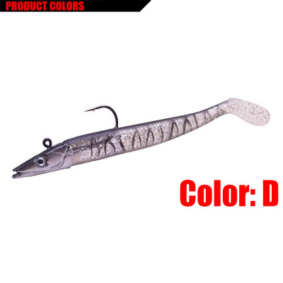 1 buc. Nalucă de pescuit cu cap de Jig Negru 12cm 16g Pescuit la Stiuca Bass Pesca Shad Momeală moale Cod de barcă Momeală de bibin pentru Zand Tackle