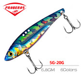 PRO BEROS 5/7/12/17/20g 3D EyesMetal Vib Blade Lure uppuvad vibratsioonisöödad Kunstlik vibratsioon haugi püügiks 6 värvi