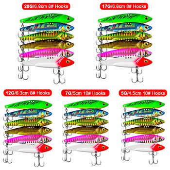 PRO BEROS 5/7/12/17/20g 3D EyesMetal Vib Blade Lure Потъващи вибрационни примамки Изкуствена вибрация за риболов на бас щука 6 цвята