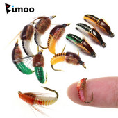 Bimoo 6PCS #8 #10 #12 #14 Realistlik Nymph Scud Fly forellipüügiks Nymph Kunstlik putukate sööt Caddis Nymph Fishing Fly