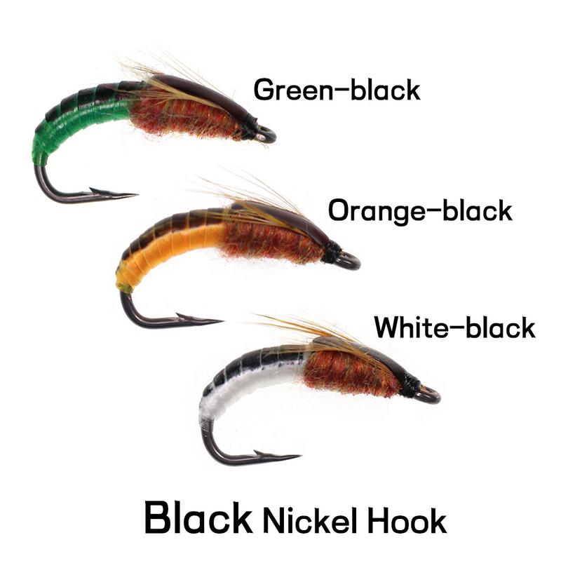 Bimoo 6PCS #8 #10 #12 #14 Realistlik Nymph Scud Fly forellipüügiks Nymph Kunstlik putukate sööt Caddis Nymph Fishing Fly