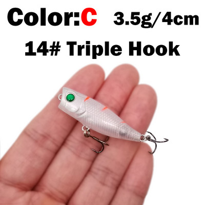 Nou 1 buc 4 cm 3,5 g mini Popper momeală dură nalucă de pescuit Crankbait Wobbler Tackle Isca Poper Floating Top Naluci pentru știucă