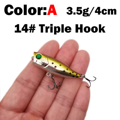 Nou 1 buc 4 cm 3,5 g mini Popper momeală dură nalucă de pescuit Crankbait Wobbler Tackle Isca Poper Floating Top Naluci pentru știucă