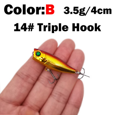 Nou 1 buc 4 cm 3,5 g mini Popper momeală dură nalucă de pescuit Crankbait Wobbler Tackle Isca Poper Floating Top Naluci pentru știucă