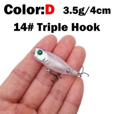 Nou 1 buc 4 cm 3,5 g mini Popper momeală dură nalucă de pescuit Crankbait Wobbler Tackle Isca Poper Floating Top Naluci pentru știucă