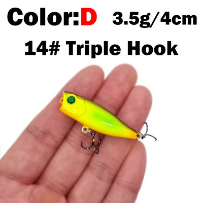 Nou 1 buc 4 cm 3,5 g mini Popper momeală dură nalucă de pescuit Crankbait Wobbler Tackle Isca Poper Floating Top Naluci pentru știucă