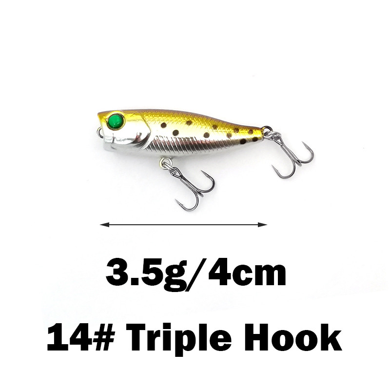 Nou 1 buc 4 cm 3,5 g mini Popper momeală dură nalucă de pescuit Crankbait Wobbler Tackle Isca Poper Floating Top Naluci pentru știucă