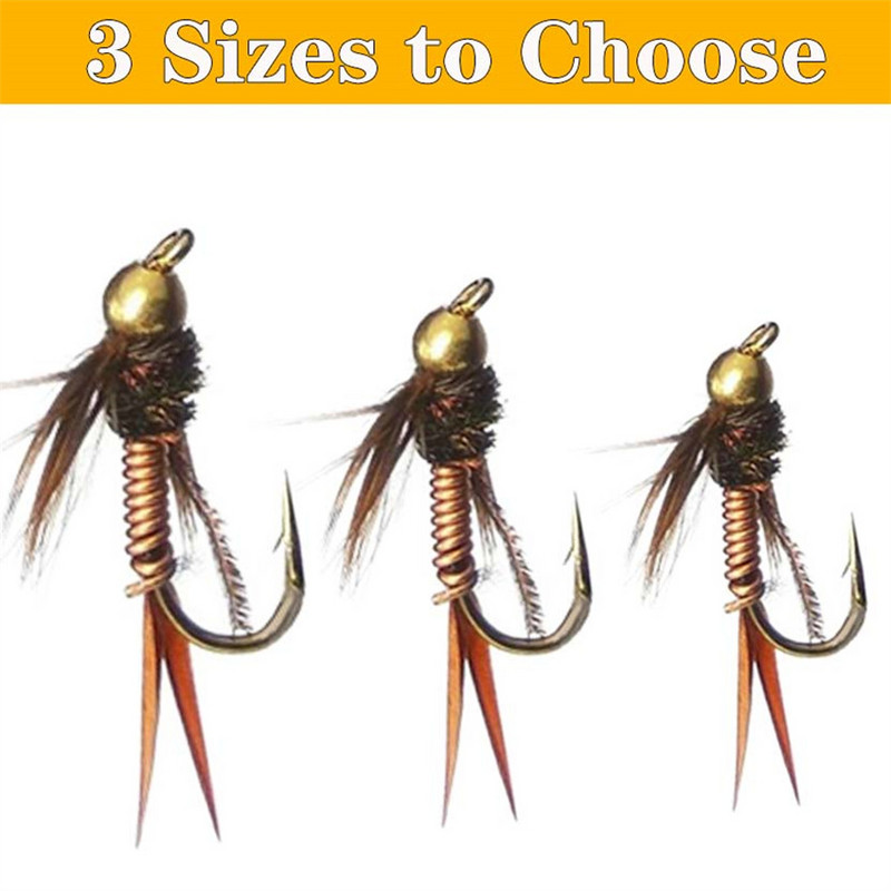 6 tk messingist helmepea kiiresti uppuv nümf Scud Fly Bug Worm Forell Fishing Lens Kunstlik putukapüügi peibutis