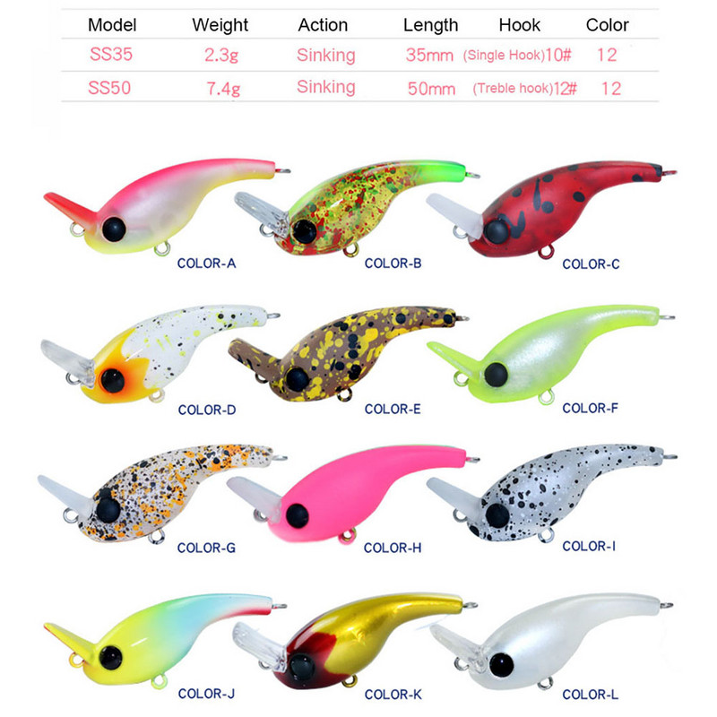 HISTOLURE Sinking Minnow 2.3g 7.4g Naluca de pescuit Pastrav Crankbait Wobbler Aparatură de pescuit Crank Momeală artificială Momeală tare