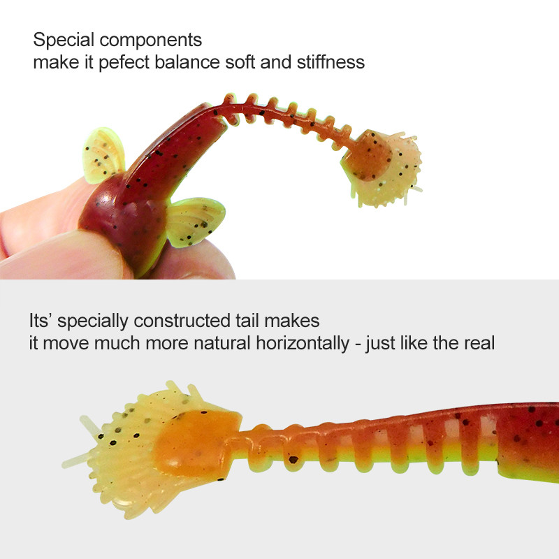 KESFISHING Uus Püügilant Worm Salamander 55mm Bass Forell Säga Pehme Silikoon Sööda Krevetid Lõhn Lisa soolad Tasuta kohaletoimetamine