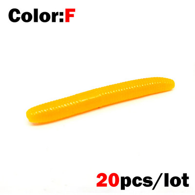 OUTKIT 20db puha horgászcsalik 5cm 1,36g mesterséges kukac csali szilikon horgászcsalik Crankbait horgász basszus kellék