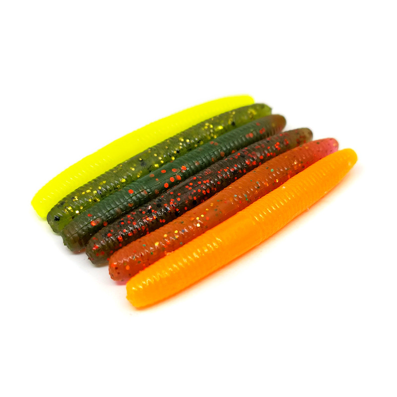 OUTKIT 20db puha horgászcsalik 5cm 1,36g mesterséges kukac csali szilikon horgászcsalik Crankbait horgász basszus kellék