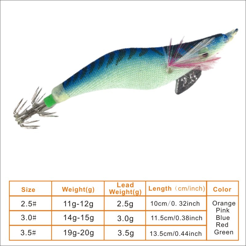 Világító tintahal horgász madarak horgas fa garnélarák csali wobbler tintahal horgász tintahal csali Turlutte tintahal 3.5#