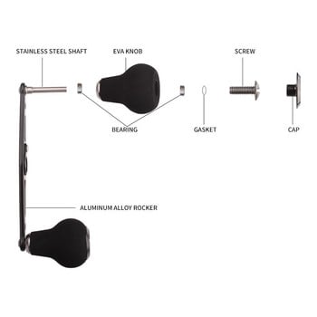 KAWA Fishing Reel Handle For Bait Casting Roels Τρύπα συναρμολόγησης 8x5mm μήκος είναι 110mm Λαβή από κράμα με αξεσουάρ Eva Knob Handle