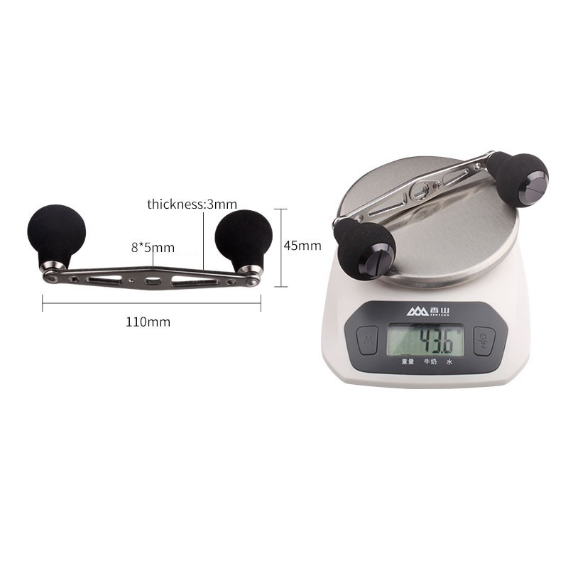 KAWA kalastusrulli käepide söödavalamise rullide jaoks, montaažiava 8x5 mm pikkus on 110 mm sulamist käepide koos Eva nupu käepideme lisatarvikuga