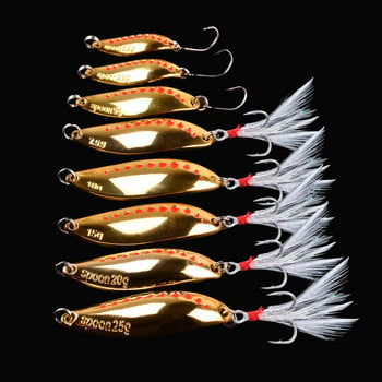 4бр. Metal Vib Leech Spinners Spoon Lures 2.5g-25g Изкуствена стръв Pesca Fishing Lure Hook Tackle Tackle for Bass Pike Perch