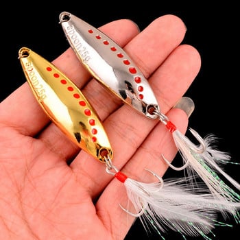 4бр. Metal Vib Leech Spinners Spoon Lures 2.5g-25g Изкуствена стръв Pesca Fishing Lure Hook Tackle Tackle for Bass Pike Perch