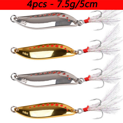 4gab Metāla Vib Dēle Spinners Karote Lures 2,5g-25g Mākslīgā ēsma Pesca makšķerēšanas māneklis āķa piederumu komplekts basa zandartam