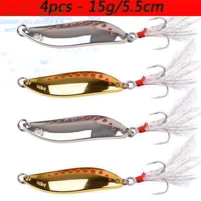 4gab Metāla Vib Dēle Spinners Karote Lures 2,5g-25g Mākslīgā ēsma Pesca makšķerēšanas māneklis āķa piederumu komplekts basa zandartam