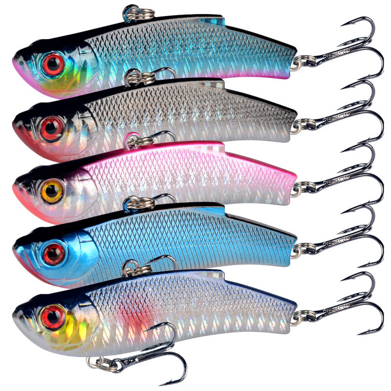 1db horgászcsalik 7cm 19g VIB mesterséges csali 5 színben elérhető Bass Crankbait wobblerek horgászfelszerelés Pesca.