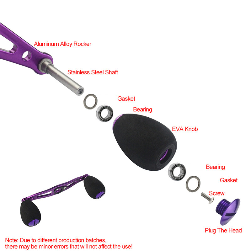 XTNIU pikkus 112 mm 8 * 5 mm auguga püügirulli käepide alumiiniumsulamist käepide ja EVA nupuga püügirulli tööriist Baitcast rullile