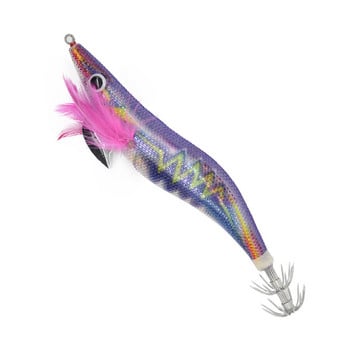 1Pcs Squid lure Shrimp 3.5# 20g Джигове Дървена примамка Светещи октоподни примамки 3D очи Сепия Изкуствена примамка за джигинг риболовна примамка