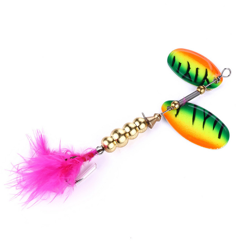 9CM 14G metalna varalica za pecanje žlica sa šljokicama mamac mamac pribor za pecanje tvrdi mamac Isca umjetni s udicom od perja