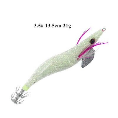 1 buc 2,5 # 3,5 # luminoase calamar momeală negru alb strălucitor lemn creveți momeală cu caracatiță calamar jig cârlige sepie momeală de pescuit