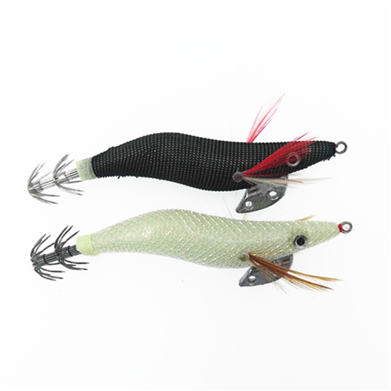 1 buc 2,5 # 3,5 # luminoase calamar momeală negru alb strălucitor lemn creveți momeală cu caracatiță calamar jig cârlige sepie momeală de pescuit