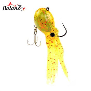 Balanzze Октопод Мека примамка 20g 22g 23g Squid Jig Bait за соленоводен риболов Светещ октопод Swimbait Изкуствена силиконова примамка