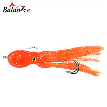 Balanzze Октопод Мека примамка 20g 22g 23g Squid Jig Bait за соленоводен риболов Светещ октопод Swimbait Изкуствена силиконова примамка