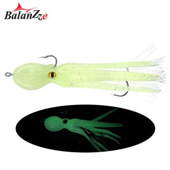 Balanzze Октопод Мека примамка 20g 22g 23g Squid Jig Bait за соленоводен риболов Светещ октопод Swimbait Изкуствена силиконова примамка