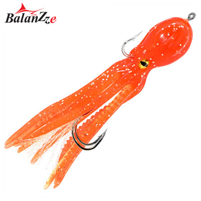 Balanzze Octopus Soft Lure 20g 22g 23g Squid Jig Bait tengeri horgászathoz Luminous Octopus Swimbait mesterséges szilikon csali