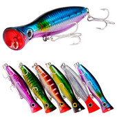 1 τεμ 13cm 43g Big Popper Fishing Lure Bait Pesca Treble Hooks Crank Bait 3D Eyes Τεχνητό σκληρό δόλωμα Κυπρίνος Λούτσος Είδη ψαρέματος