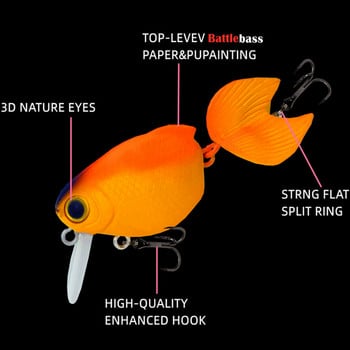 Нова златна рибка плаваща манивела за риболовна примамка 55 mm 7,5 g сладководна бас Crankbait повърхност изкуствени твърди примамки воблери Wake Bait