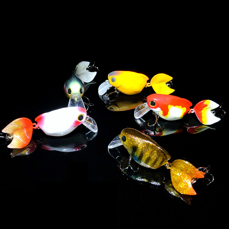 Uus Goldfish ujuv kalapüügi peibutis vänt 55 mm 7,5 g magevee bass, väntsööt, pind, kunstlik kõva sööt Vooblerid Wake sööt
