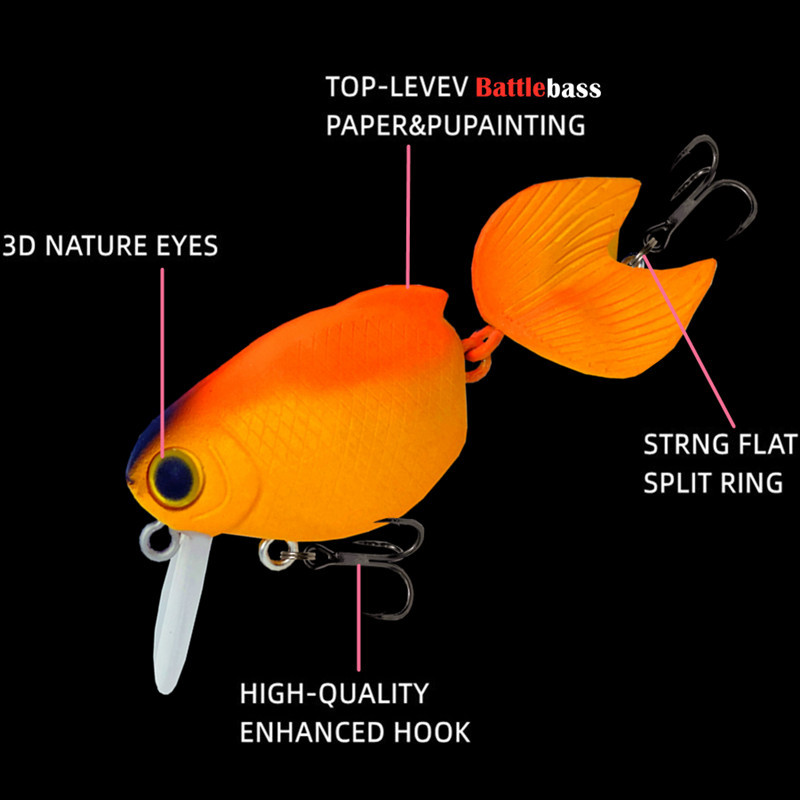 Uus Goldfish ujuv kalapüügi peibutis vänt 55 mm 7,5 g magevee bass, väntsööt, pind, kunstlik kõva sööt Vooblerid Wake sööt