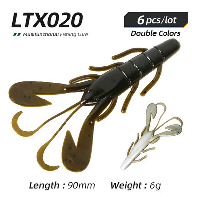 ARDEA Lures Vibe Craw Fish Baits 90mm6g 6tk Silicone Worms Crawfish Soft Bait Plastic Creature Creature Creature Bass Ahvena kalastustarbed