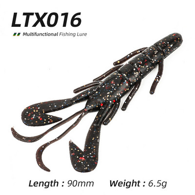 ARDEA Lures Vibe Craw Fish Baits 90mm6g 6tk Silicone Worms Crawfish Soft Bait Plastic Creature Creature Creature Bass Ahvena kalastustarbed