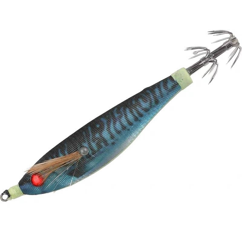 1 tk 80 mm/10g kalapüügilant kalmaari konks helendavad voblerid rakised kaheksajalg seepia puidust krevettide kõvad söödad