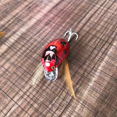 1 db 3,8 cm 4,1 g mesterséges katica horgászcsali kabóca bogár rovar wobbler horgászcsalik Topwater sügérhez horgászfelszerelés